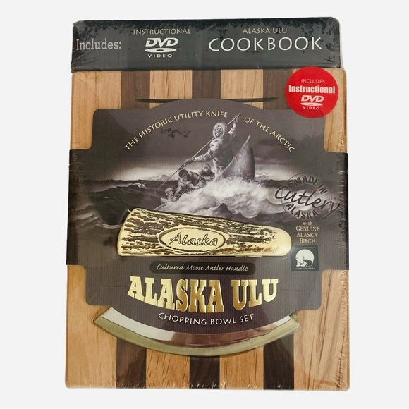 Alaska Brand Other - Alaskan Ulu Knife & Chopping Bowl Set Instructional DVD & Cookbook - New Sealed
